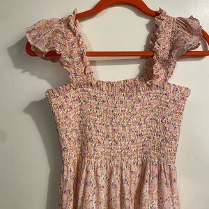 NWOT Hill House Ellie Nap Dress in Pink Multi Pansy, Size Small